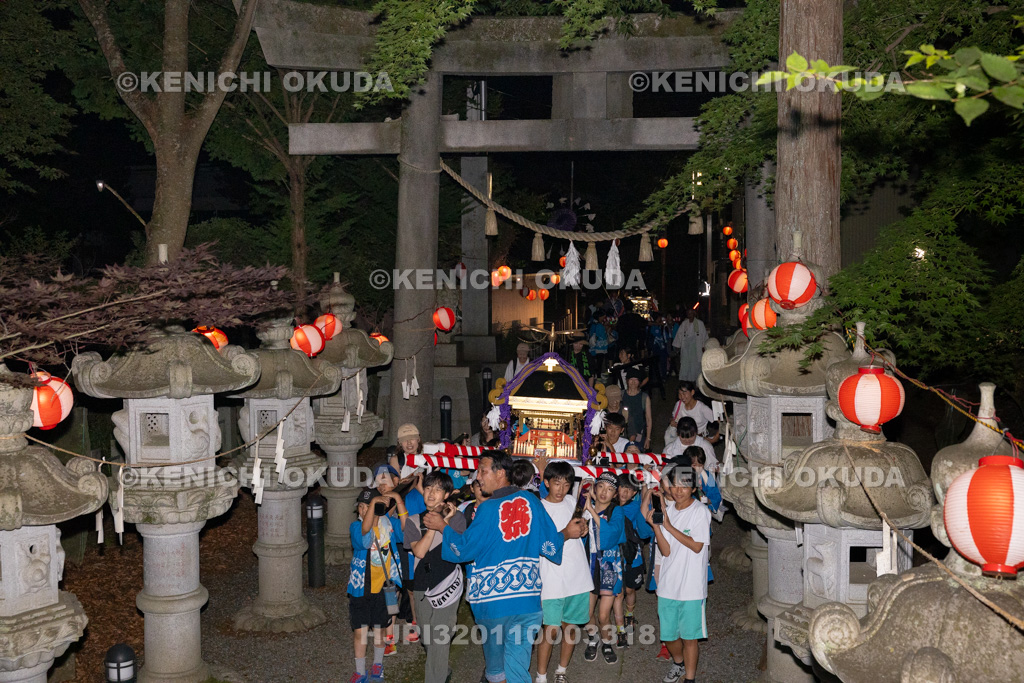 山梨県　平野天満宮　天王祭　子供神輿　還御