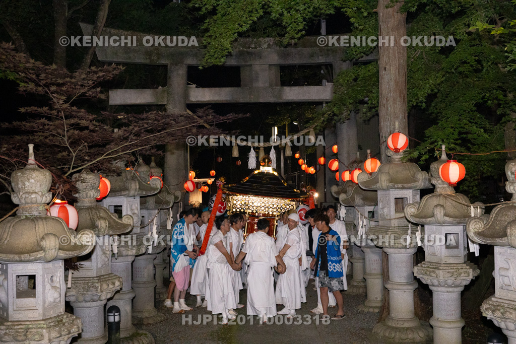 山梨県 平野天満宮 天王祭 神輿渡御 還御