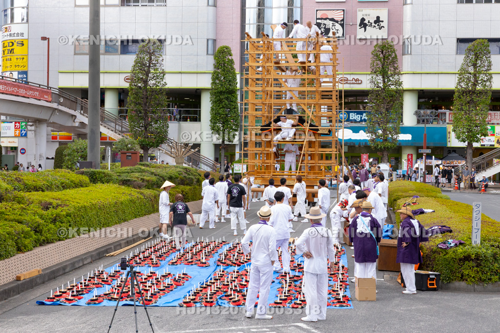 埼玉県　久喜提燈祭り「天王様」　山車組替（東一）