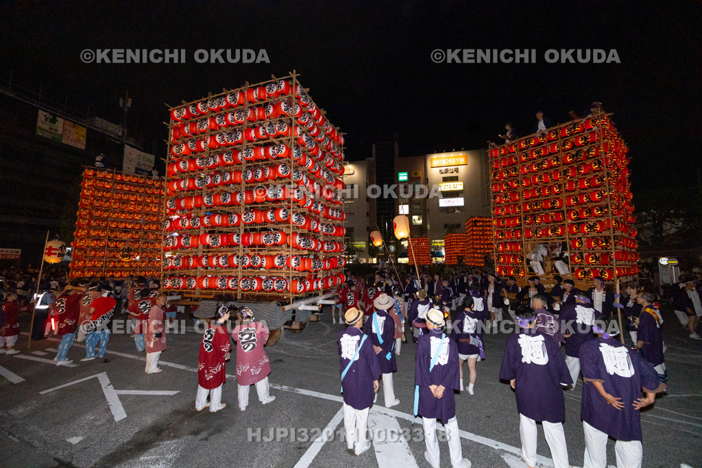 埼玉県　久喜提燈祭り「天王様」　提燈山車集合