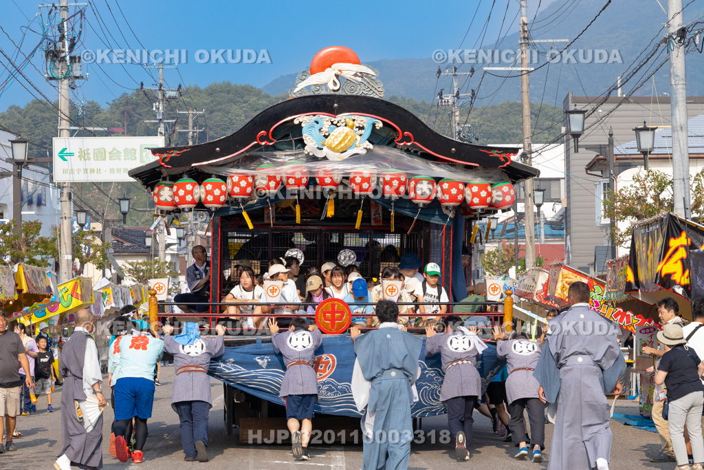 福島県 会津田島祇園祭 宵祭 屋台運行(中屋台)