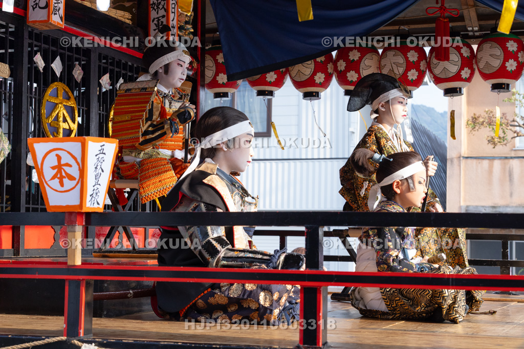 福島県 会津田島祇園祭 宵祭 歌舞伎上演(本屋台) 「時津風日乃出松 鴫山城内の場」