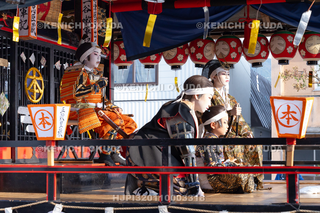 福島県 会津田島祇園祭 宵祭 歌舞伎上演(本屋台) 「時津風日乃出松 鴫山城内の場」