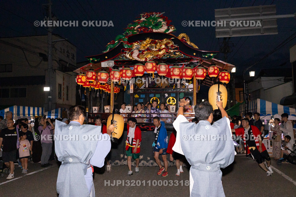 福島県　会津田島祇園祭　宵祭　屋台運行（上屋台）